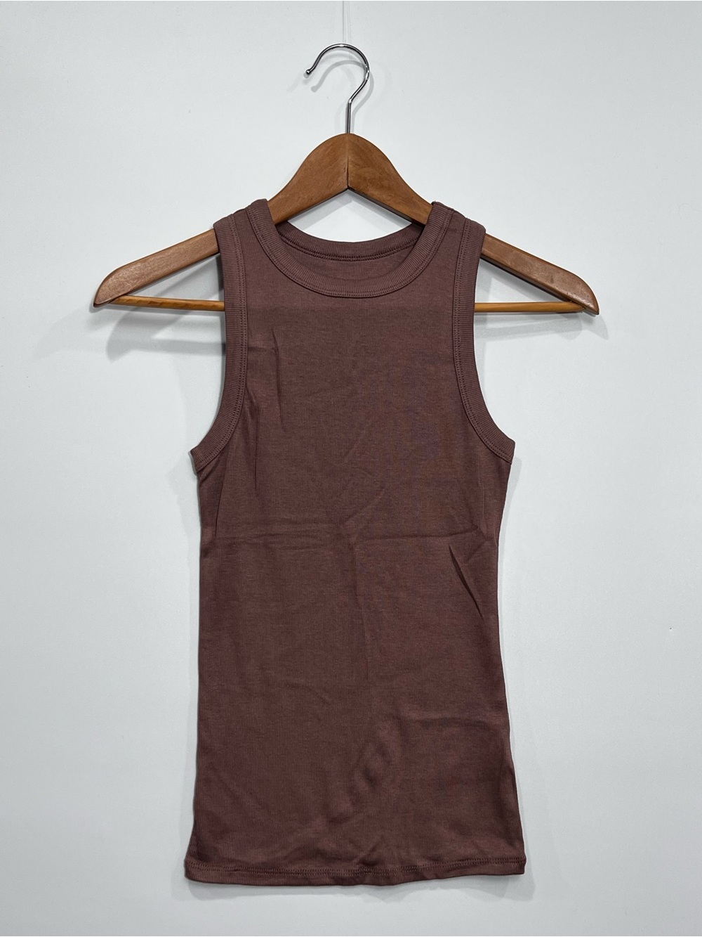 a new day Brown Ribbed Tank Top